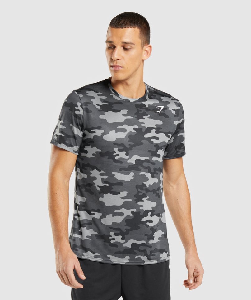 Men\'s Gymshark Arrival T-Shirts Camo | NZ 0FTESM